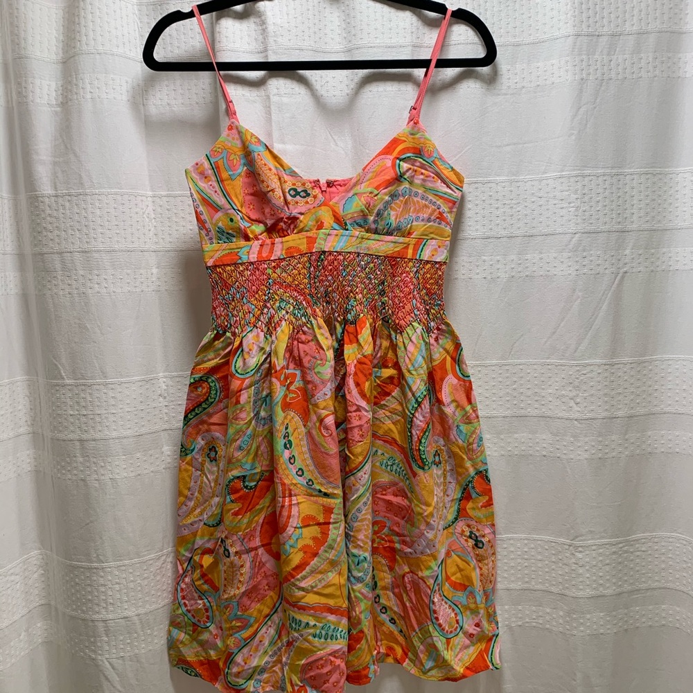 Paisley Silk Cross Front Camisole Dress